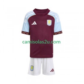 Camisolas de futebol Aston Villa Criança Equipamento Principal 2025/26 Manga Curta